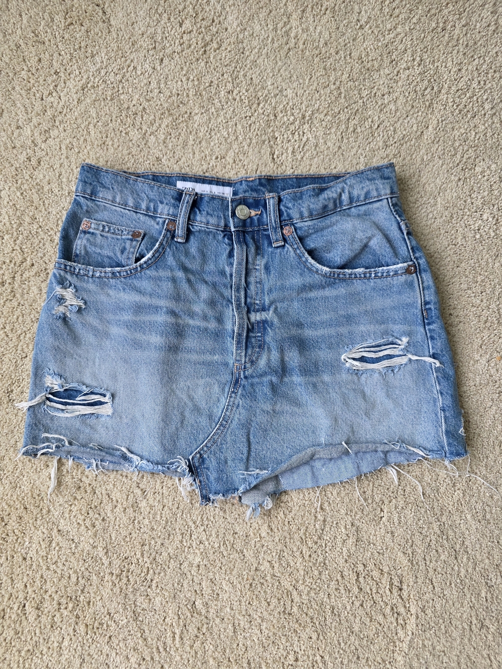 Zara Light Wash Denim Skirt